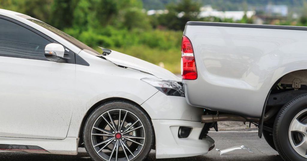 Rear end collision involving a vehicle crashing into another vehicle